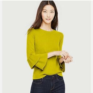 Ann Taylor Ruffle 3/4 Sleeve Sweater Sz M